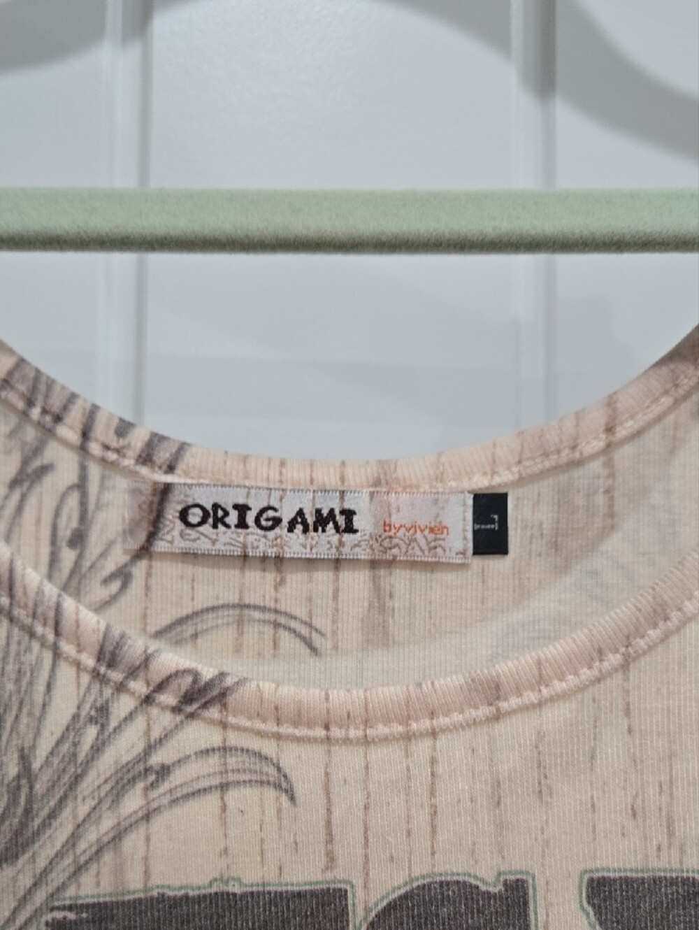 Cowgirl Graphic Lace-Hem Tank Top - Beige - Picture 2 of 3